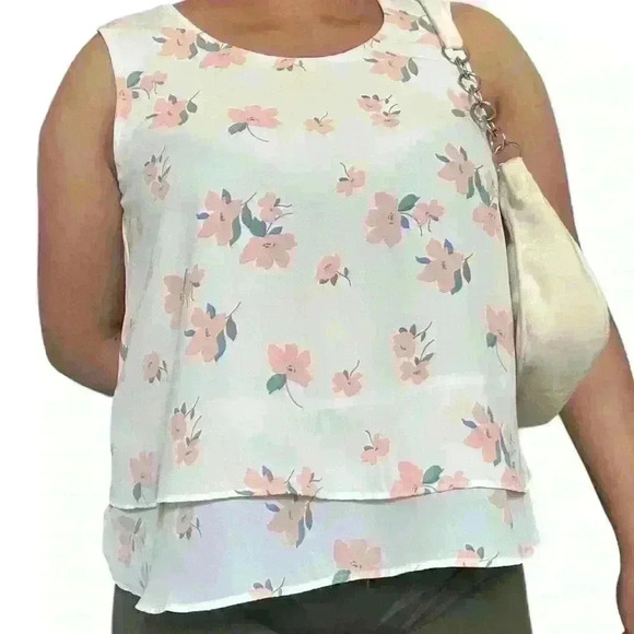 Y2K Floral White Layered Classy Blouse - Picture 3 of 6